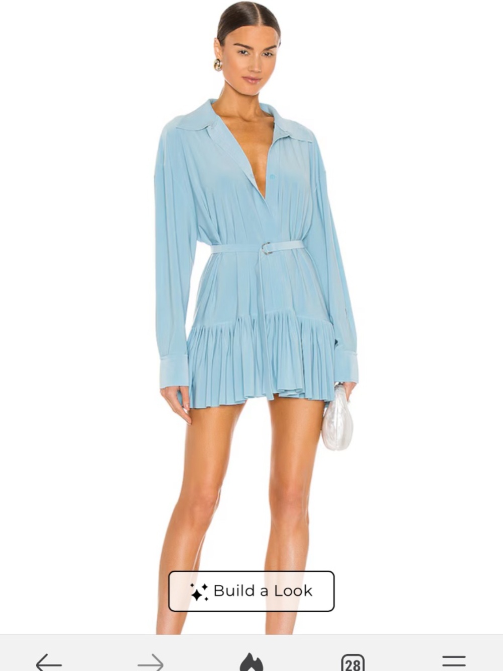 Oversized Boyfriend Shirt Dress in Powder Blue